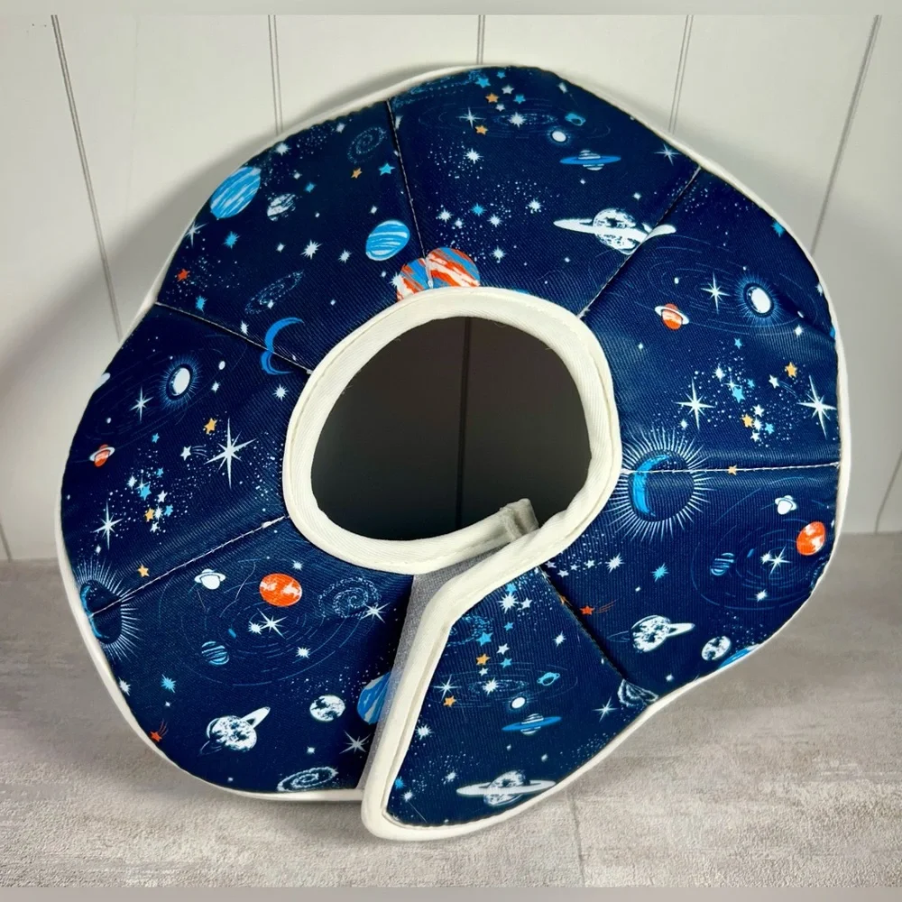 Space-Print Soft Recovery Collar for Cats - Navy